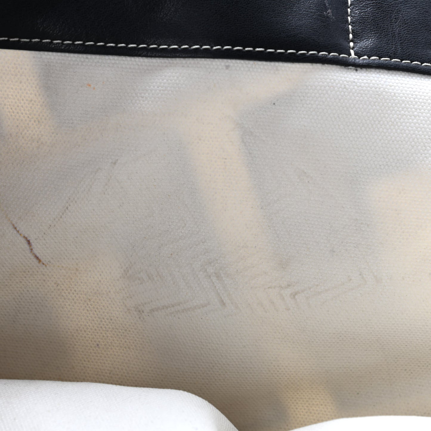 Calfskin Logo Patchwork Cabas Black White