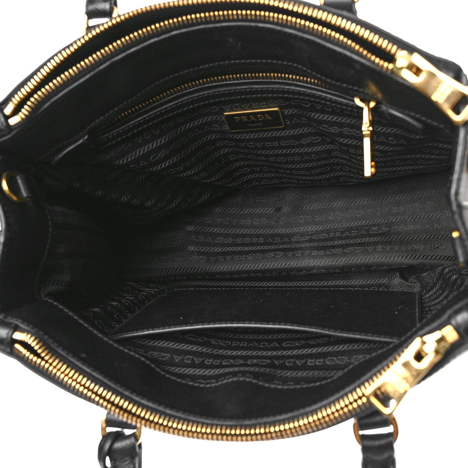 Prada Saffiano Small Galleria Double Zip Tote Black 5 of 9