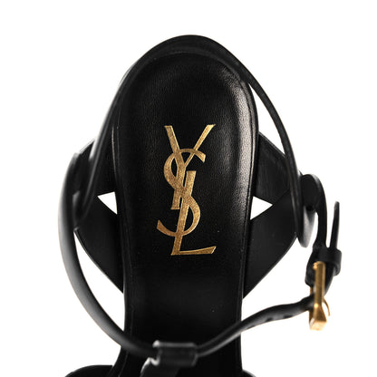 Saint Laurent Calfskin Tribute 105 Platform Sandals 36 Black 7 of 9