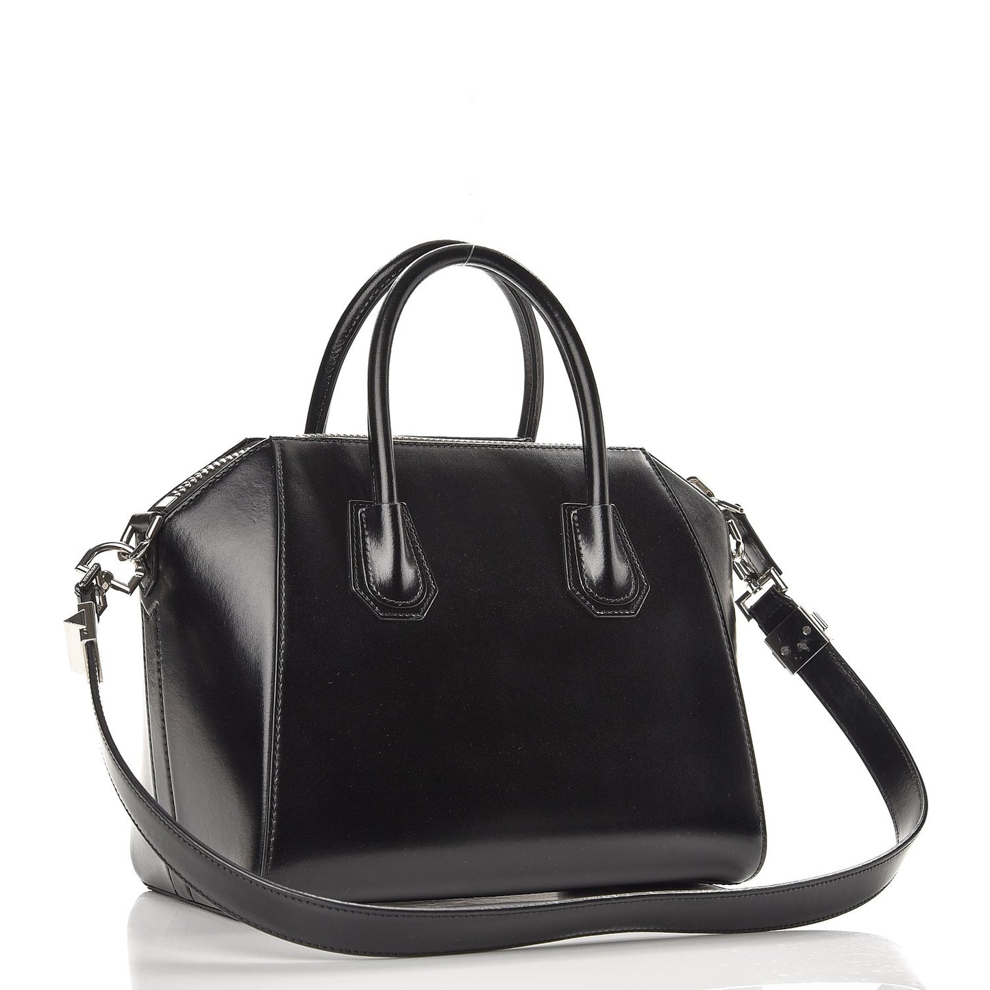 Shiny Lord Calfskin Small Antigona Black