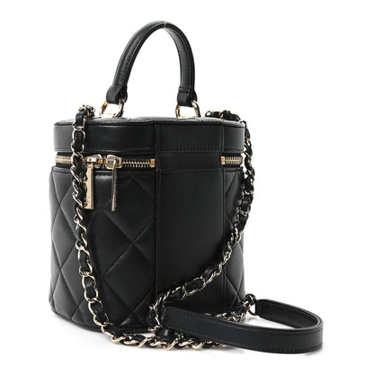 Chanel Lambskin Quilted Trendy Vanity Case Black 3 of 10