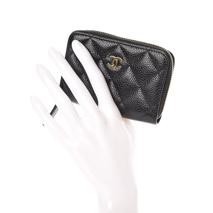 Chanel Caviar Quilted Zip Coin Purse Black 2 of 8