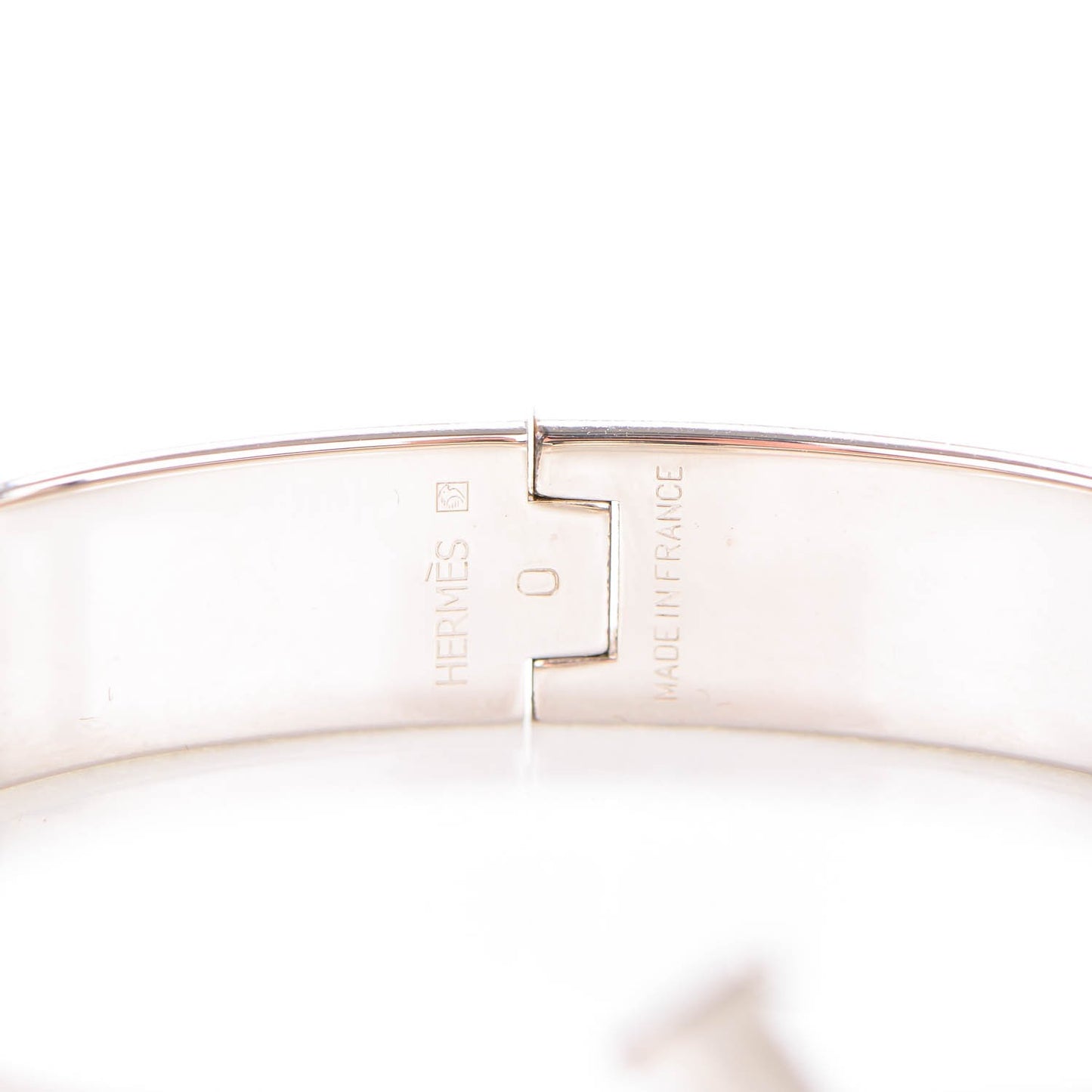 Enamel Narrow Clic Clac H Bracelet PM White