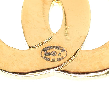 Chanel Metal CC Paris Button Stud Earrings Gold 4 of 5