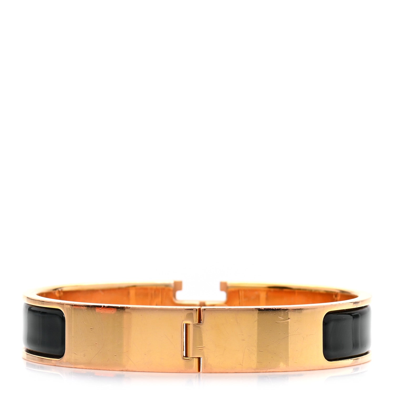 Hermes Enamel Narrow Clic Clac H Bracelet GM Black 3 of 5