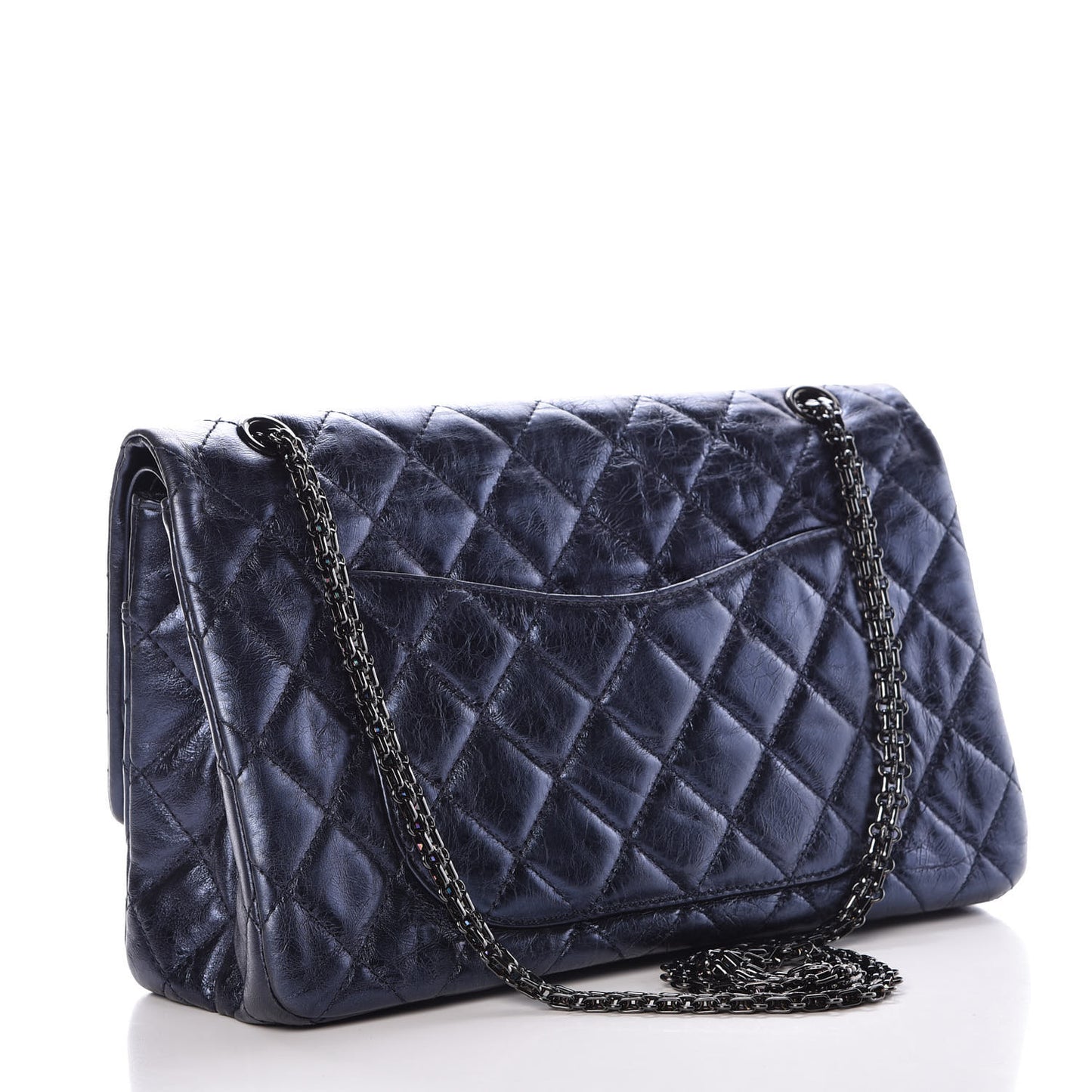 Metallic Aged Calfskin 2.55 Reissue Flap 227 Blue