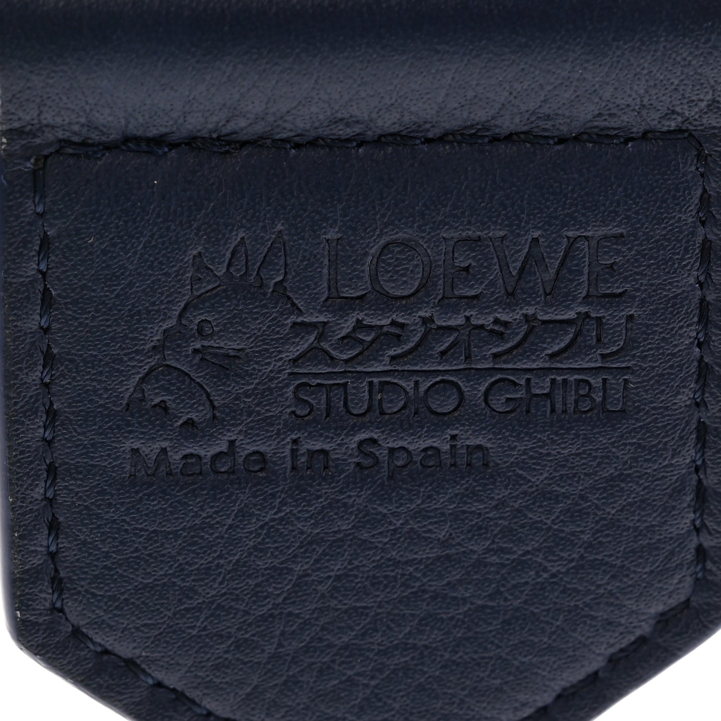 X HOWLS MOVING CASTLE Calfskin Calcifer Jacquard Anagram Strap Blue