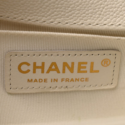 Chanel Caviar Quilted Medium Boy Flap White 6 of 14