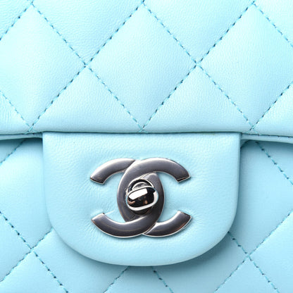Chanel Lambskin Quilted Mini Rectangular Flap Neon Blue 9 of 12