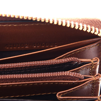 Gucci GG Supreme Monogram Cuoio Toscano Zip Around Wallet Beige Ebony Cuir 13 of 15