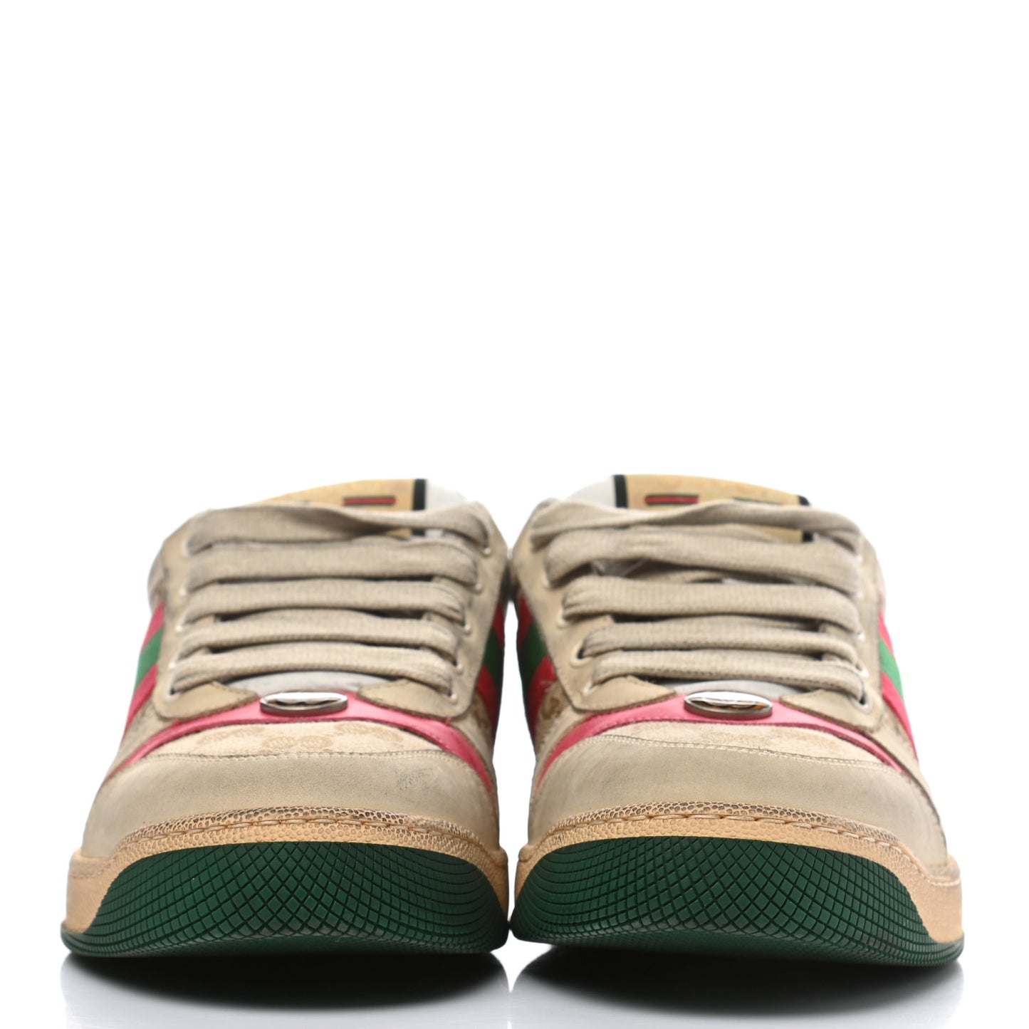 GG Monogram Nubuck Web Womens Screener Sneakers 39 New Sand Dusty Milk Pink