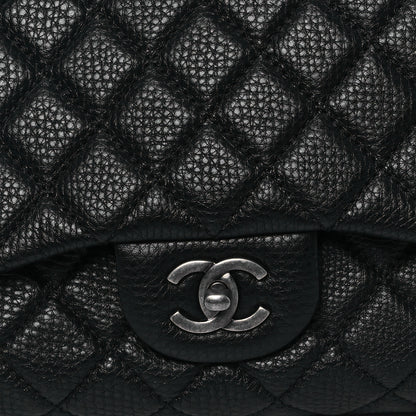 Chanel Grained Calfskin Quilted Small XXL Travel Flap Bag Black 8 of 10