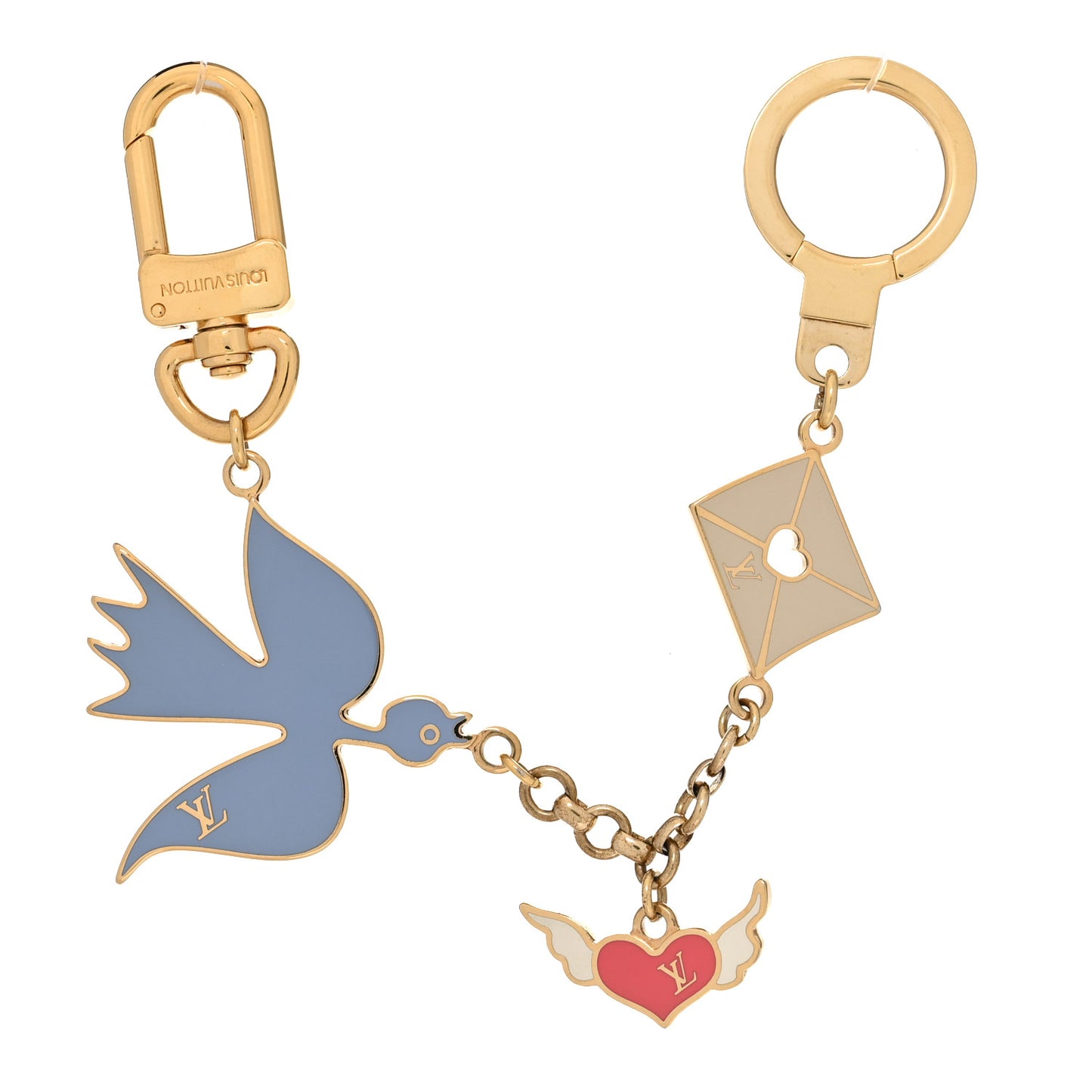 Enamel Love Birds Bag Charm