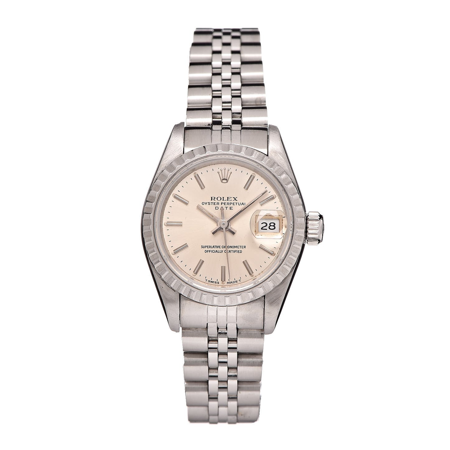 Stainless Steel 26mm Oyster Perpetual Date Watch Silver 69240