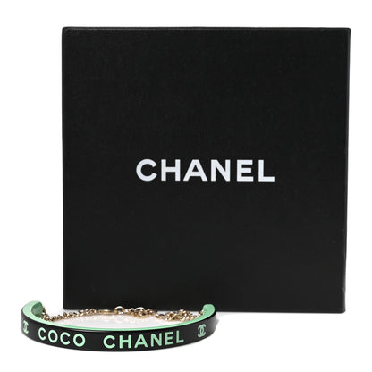 Chanel Resin Logo Choker Green Black 6 of 6