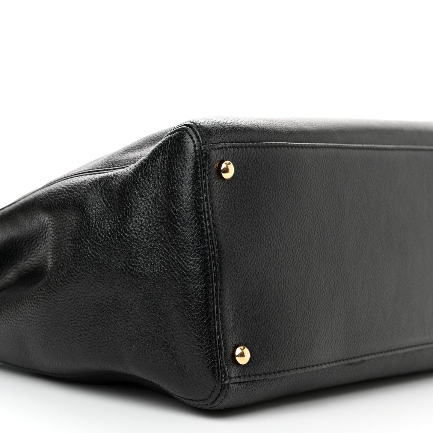Calfskin Cerf Executive Shopper Tote Black