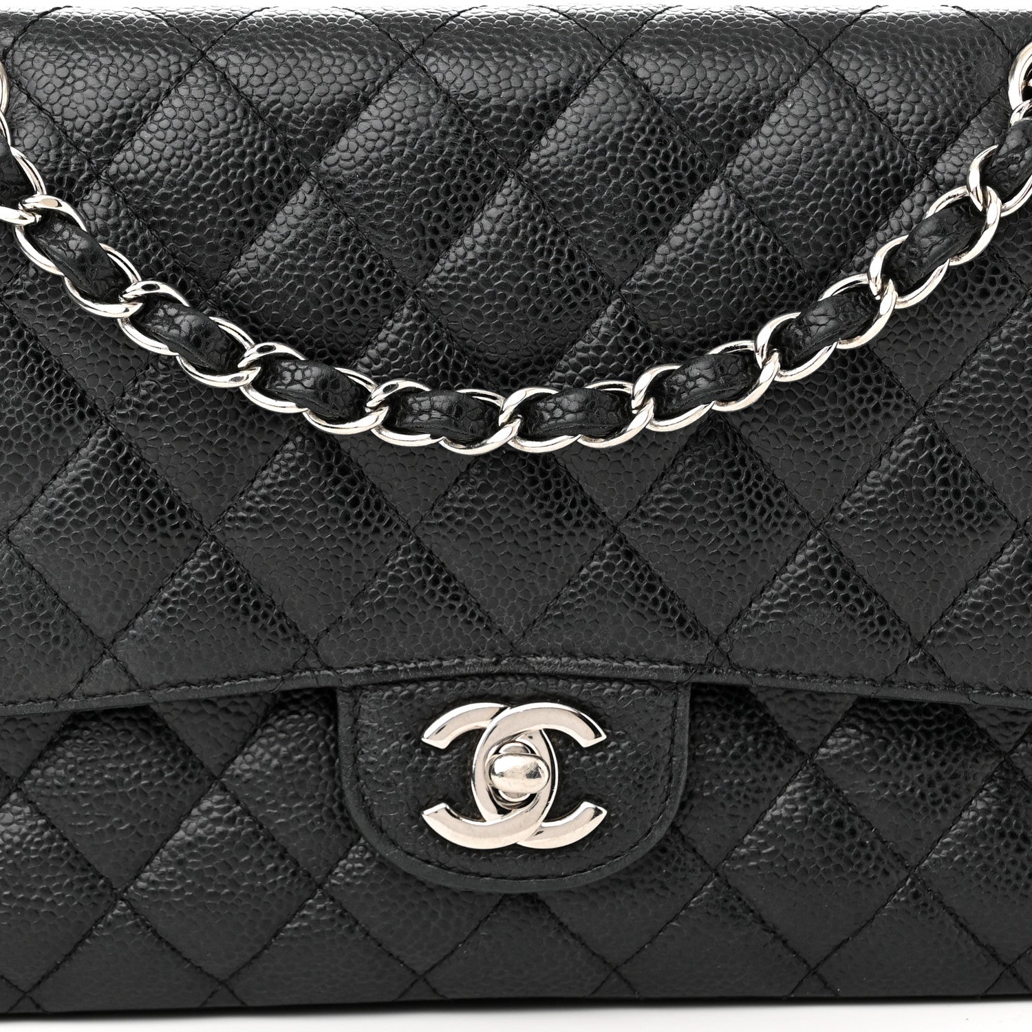 Chanel Caviar Quilted Medium Double Flap Black 8 of 13
