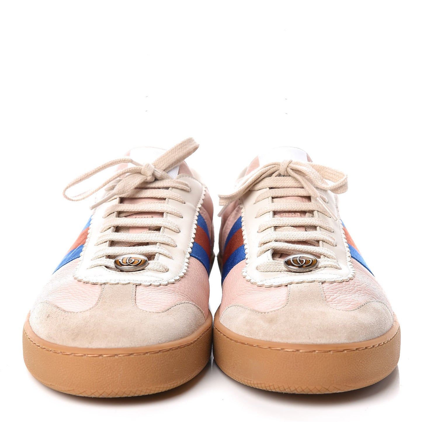 Calfskin Suede Web Mens G74 Sneakers 12 Oatmeal Soft Rose