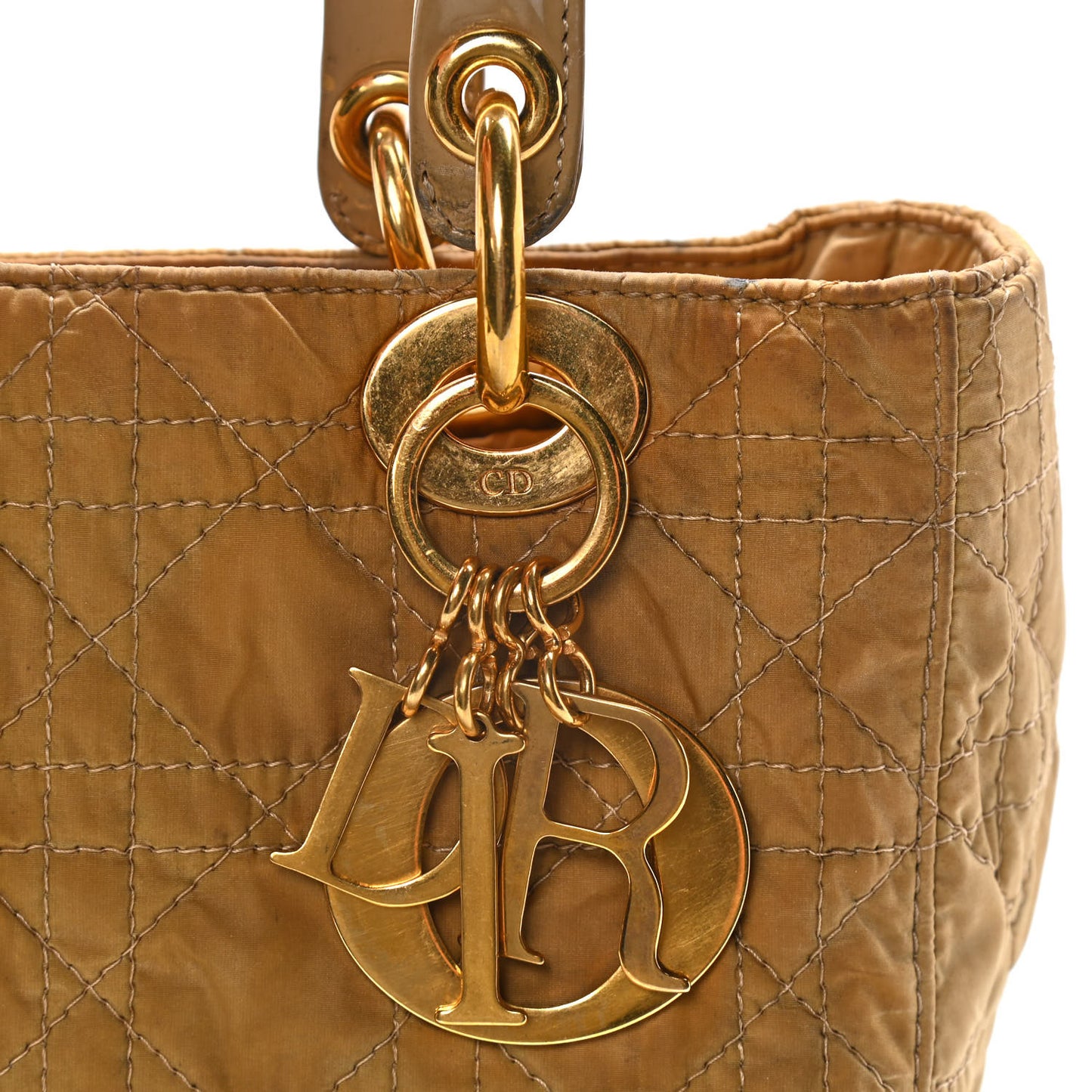 Nylon Cannage Medium Lady Dior Beige
