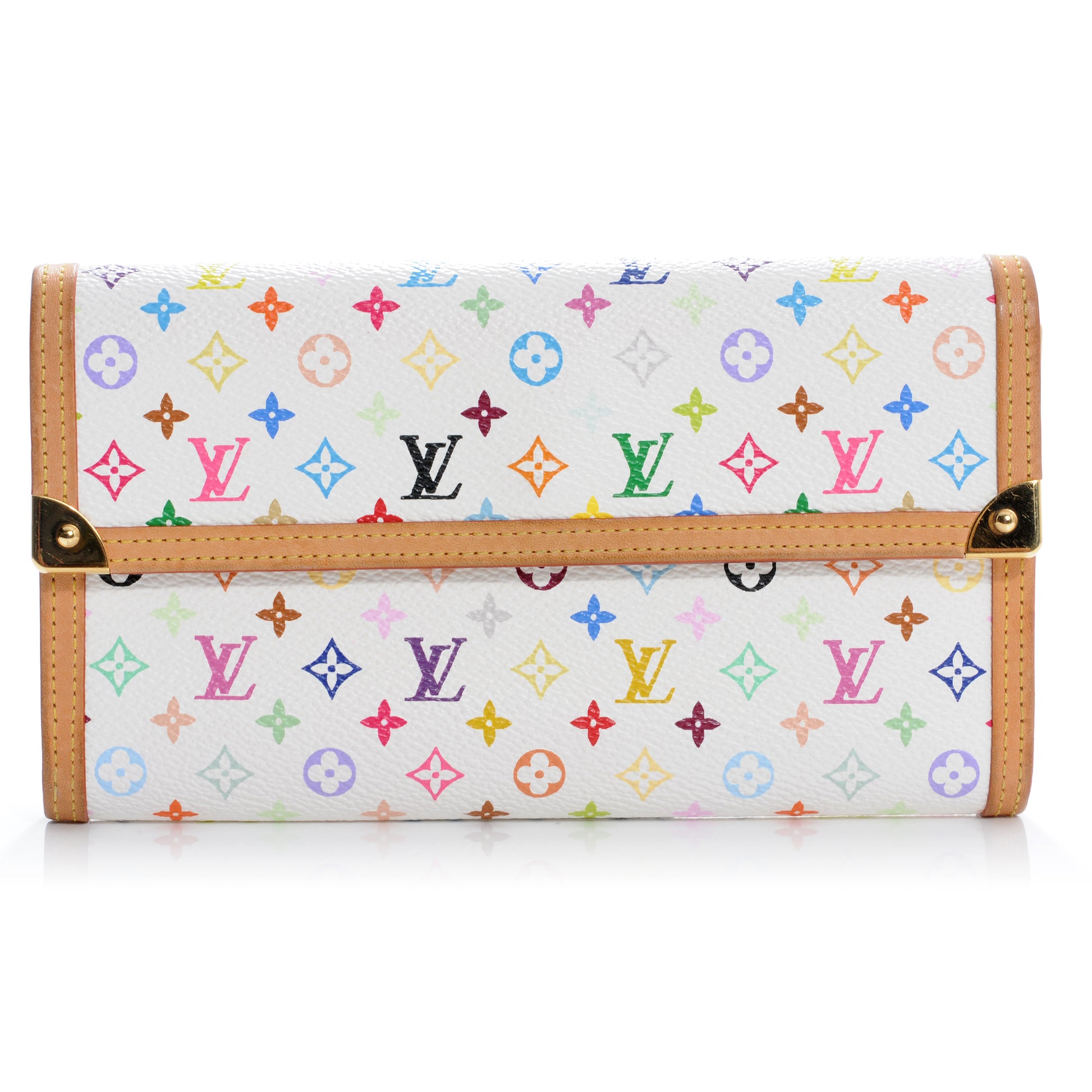 Louis Vuitton Monogram Multicolor Porte Tresor International Wallet White 1 of 8