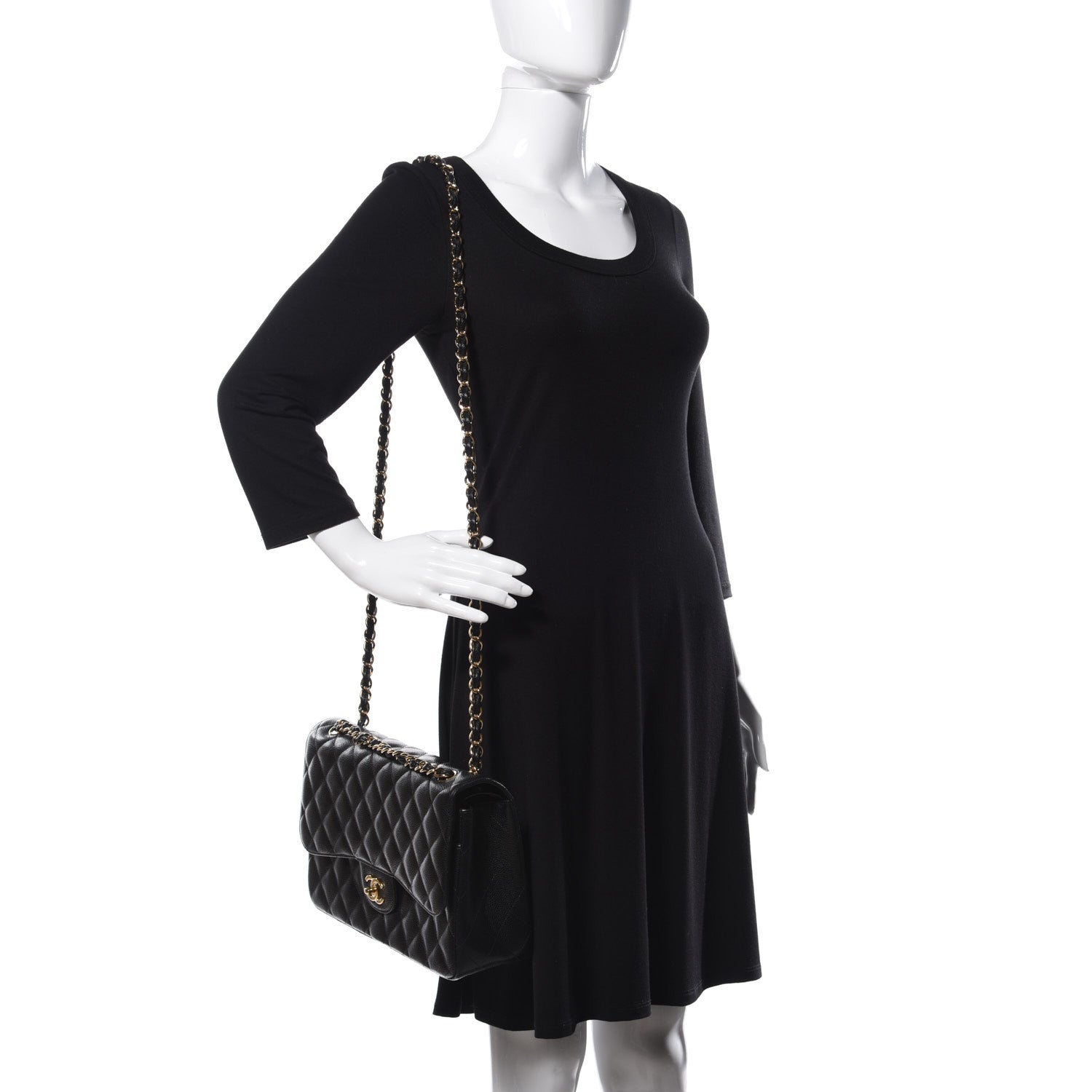 Chanel Caviar Quilted Jumbo Double Flap Black 2 of 11