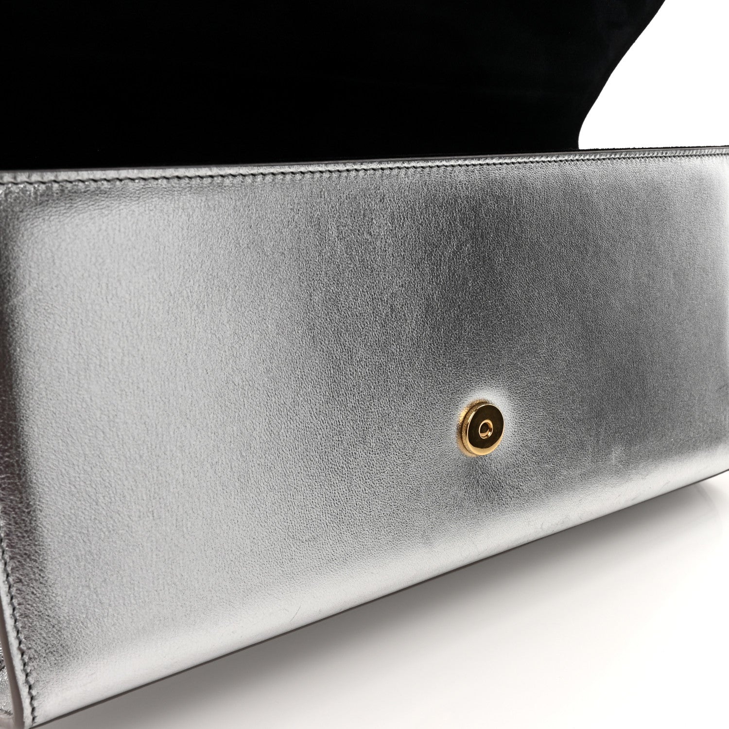 Saint Laurent Textured Metallic Calfskin Classic Monogram Cassandre Clutch Silver 11 of 14