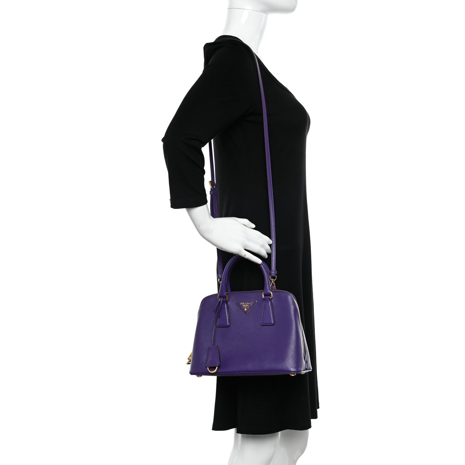 Prada Saffiano Lux Small Promenade Tote Viola 2 of 11