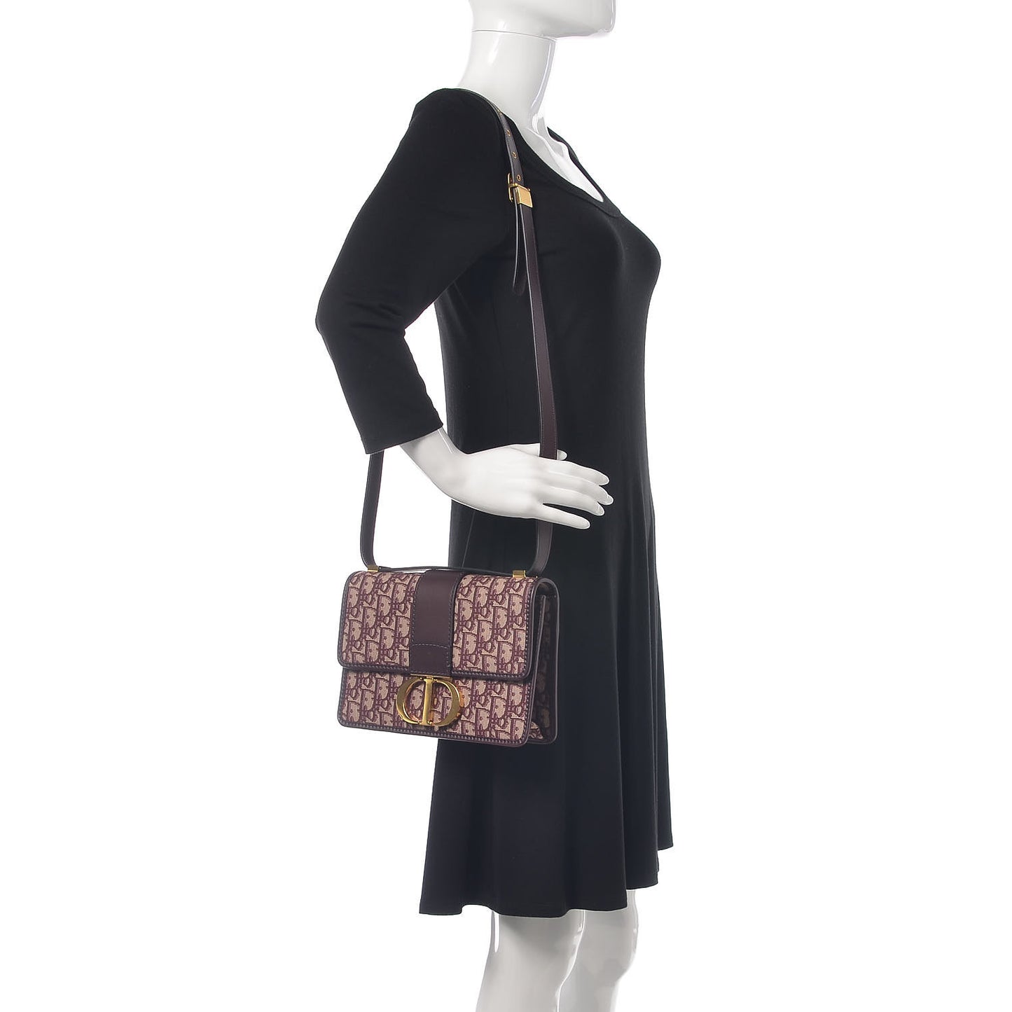 Oblique 30 Montaigne Flap Bag Burgundy