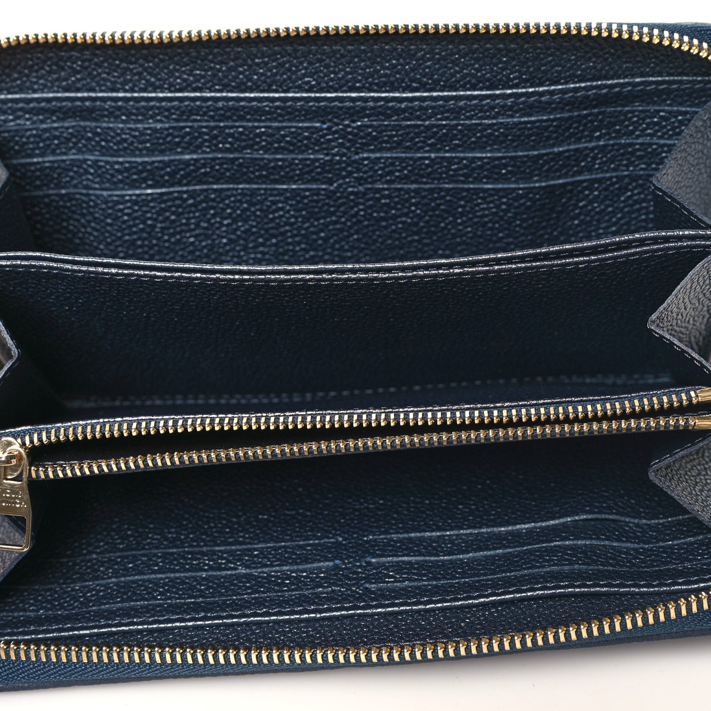 Metallic Empreinte Monogram Zippy Wallet Navy Blue
