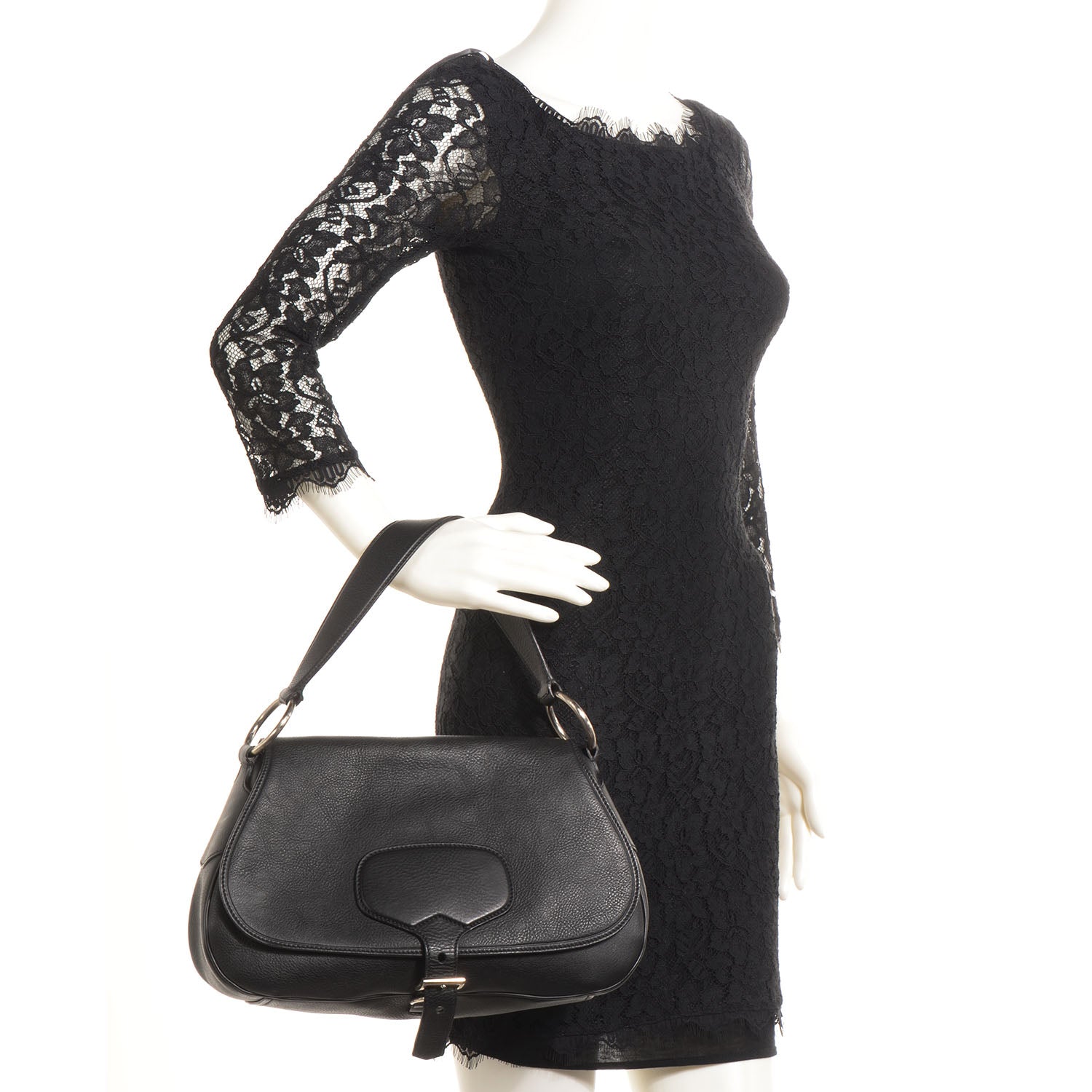 Prada Vacchetta Old Leather Saddle Bag Nero Black 2 of 7