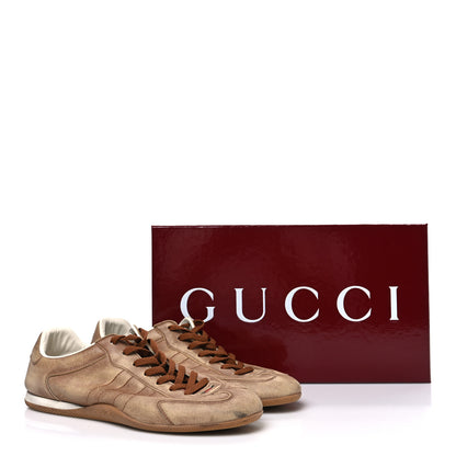 Gucci GG Monogram Suede Web Mens Shift Sneakers 9.5 Beige Brown 11 of 11
