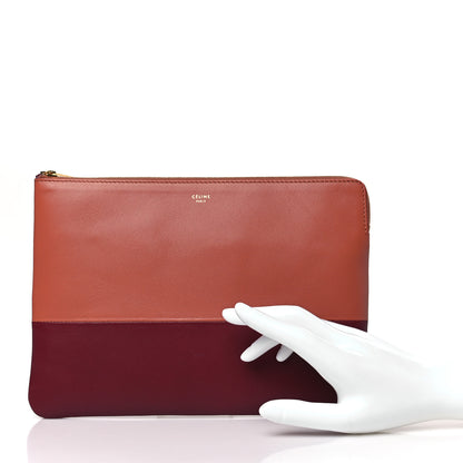 Celine Lambskin Bi-Color Solo Clutch Pouch Terracotta 2 of 10
