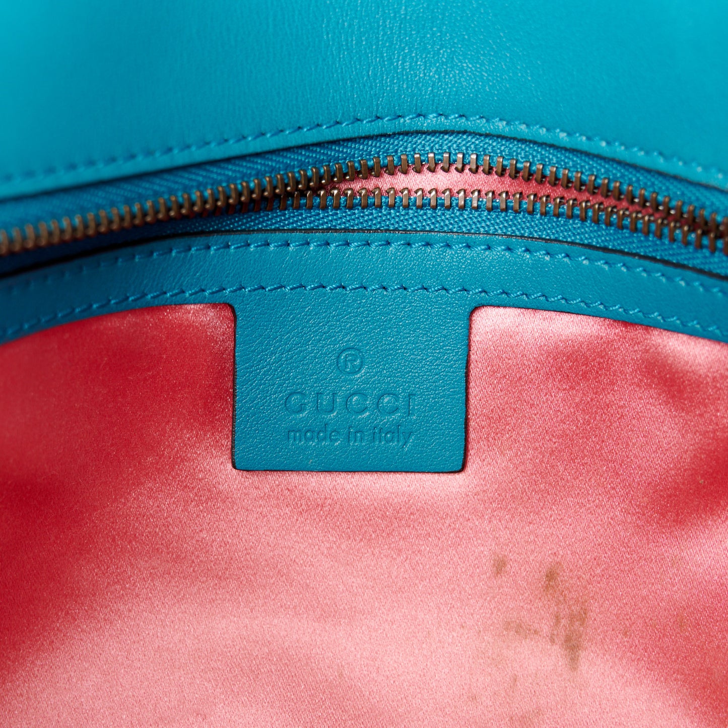 Velvet Matelasse Small GG Marmont Shoulder Bag Pavone Cyan