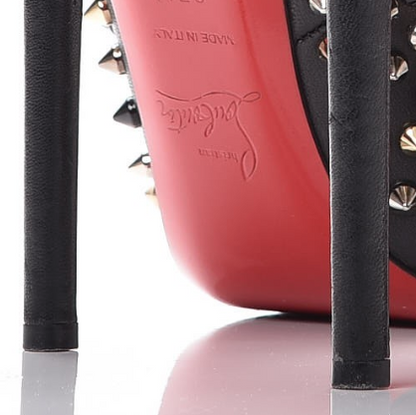 Christian Louboutin Kid Pigalle Plato Spikes 120 Pumps 37.5 Black 9 of 10