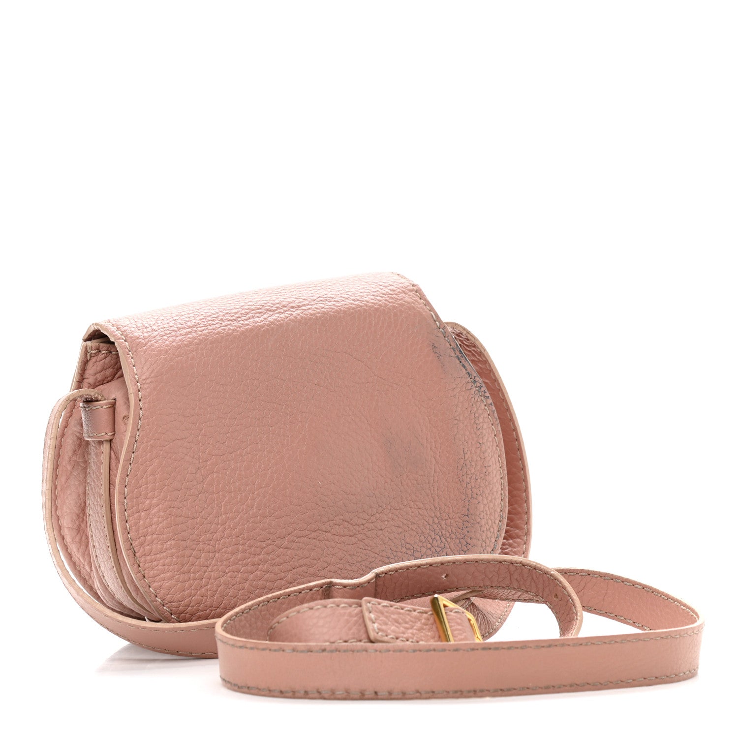 Chloe Grained Calfskin Small Marcie Saddle Bag Anemone Pink 2 of 17
