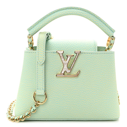 Louis Vuitton Taurillon Summer Stardust Mini Capucines Vert D'eau 1 of 9