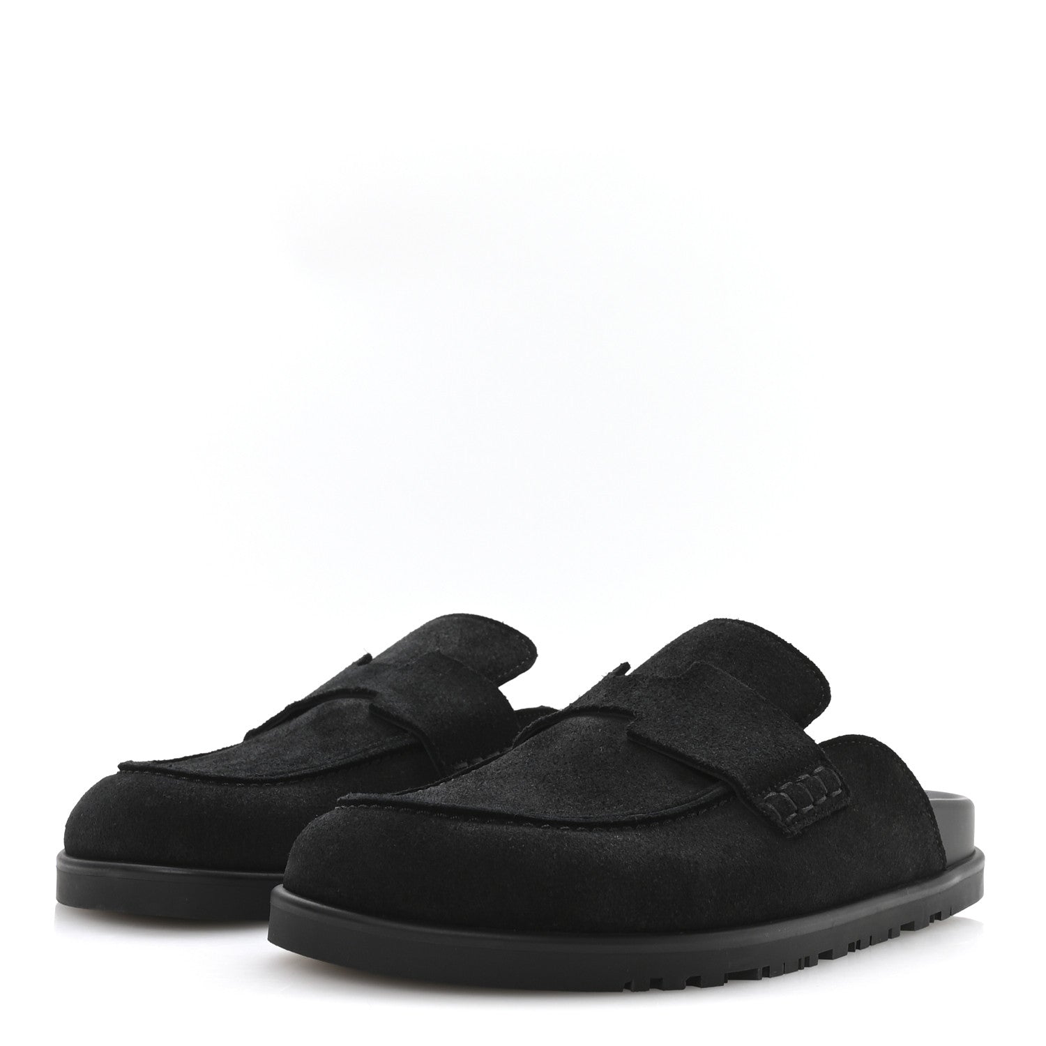 Hermes Suede Calfskin Go Mules 35 Black 4 of 9
