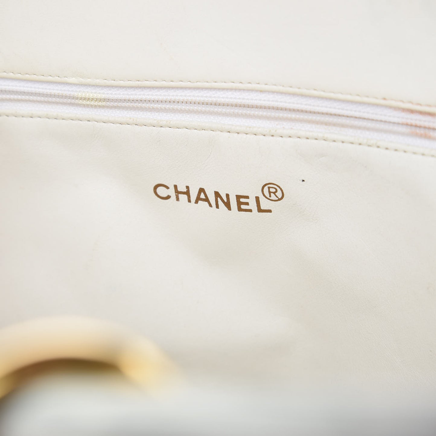 Calfskin Quilted Shopping Tote White