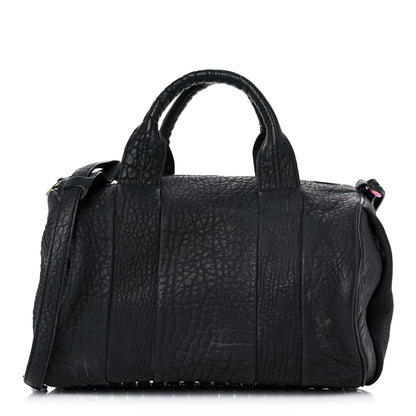 Alexander Wang Pebbled Lambskin Rocco Matte Black Iridescent Hardware 1 of 13
