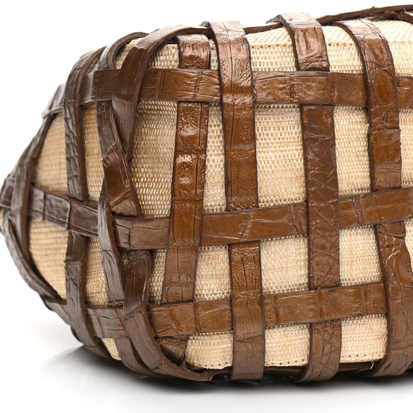 Crocodile Woven Tote Chocolate