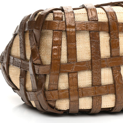 Nancy Gonzalez Crocodile Woven Tote Chocolate 8 of 12