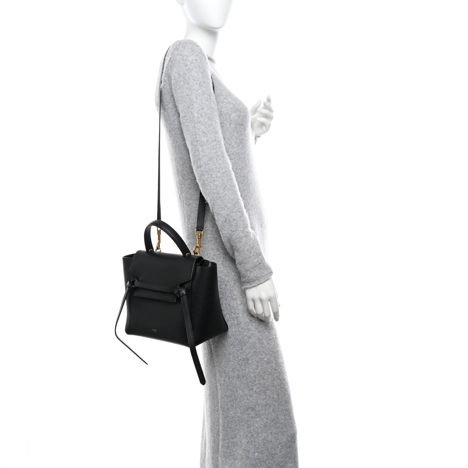 Celine Grained Calfskin Micro Belt Bag Black 2 of 10
