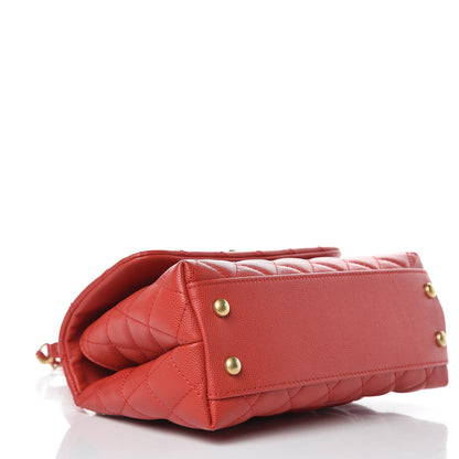 Chanel Caviar Quilted Mini Coco Handle Flap Red 4 of 10