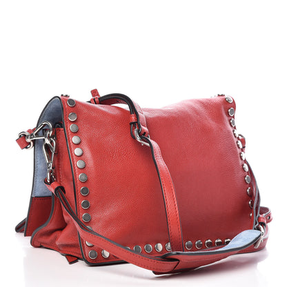 Prada Glace Calf Studded Etiquette Flap Fuoco 3 of 11