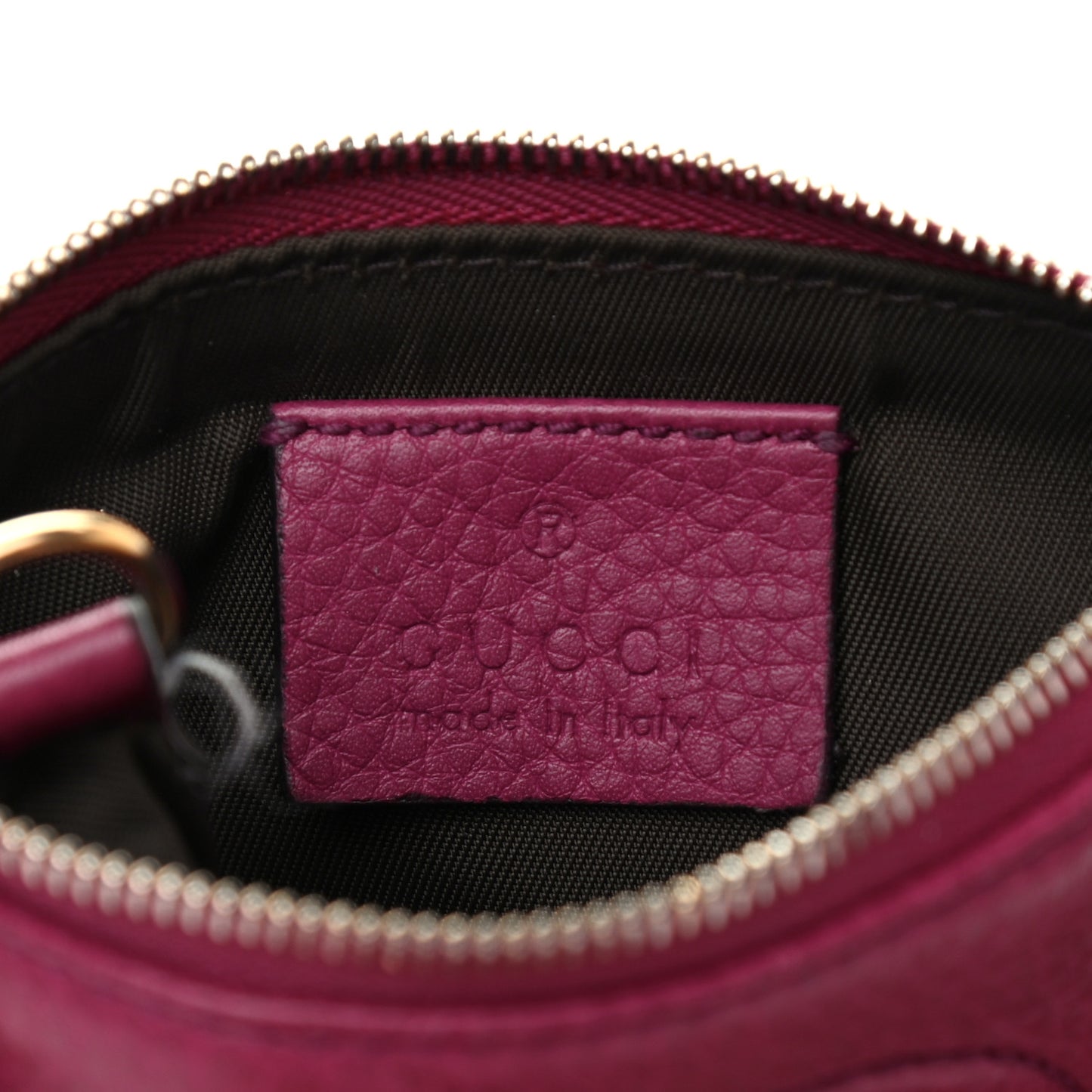 Pebbled Calfskin Soho Key Case Bright Bougainvillea