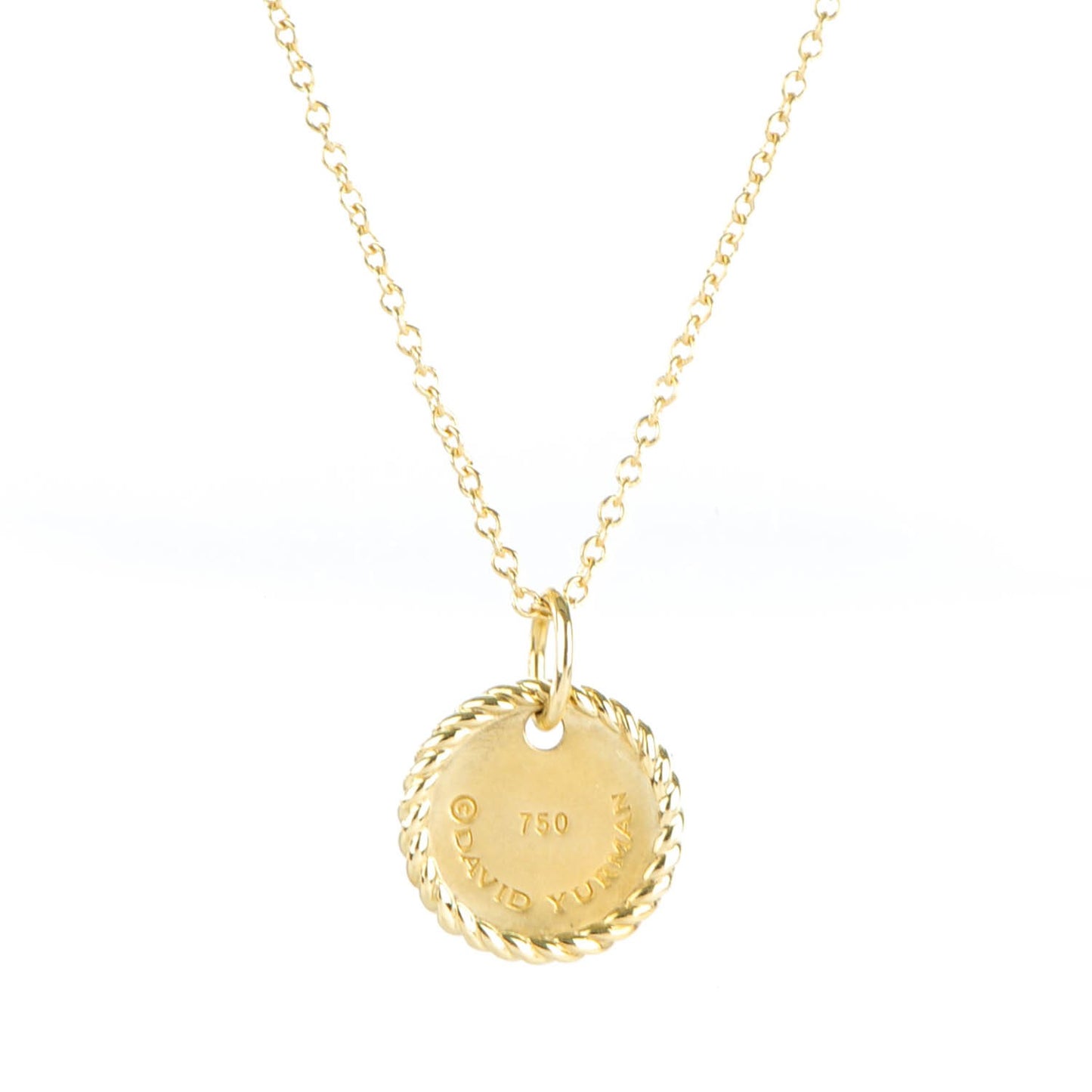 18K Yellow Gold Diamond Initial E Charm Necklace