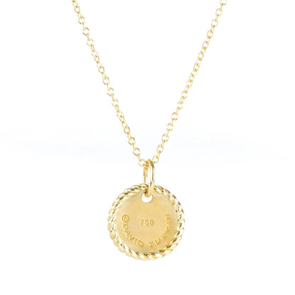 David Yurman 18K Yellow Gold Diamond Initial E Charm Necklace 5 of 5