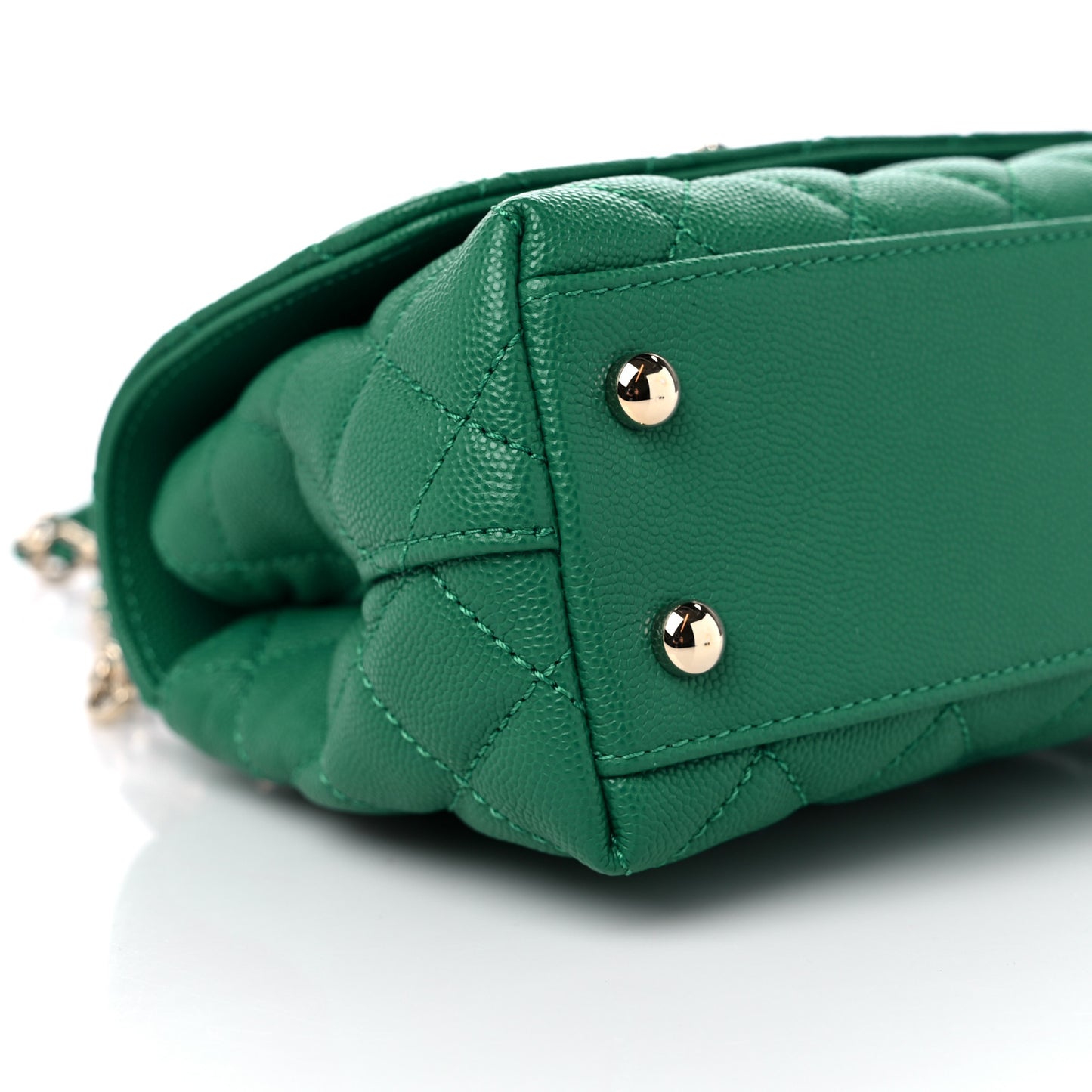 Caviar Quilted Extra Mini Coco Handle Flap Green
