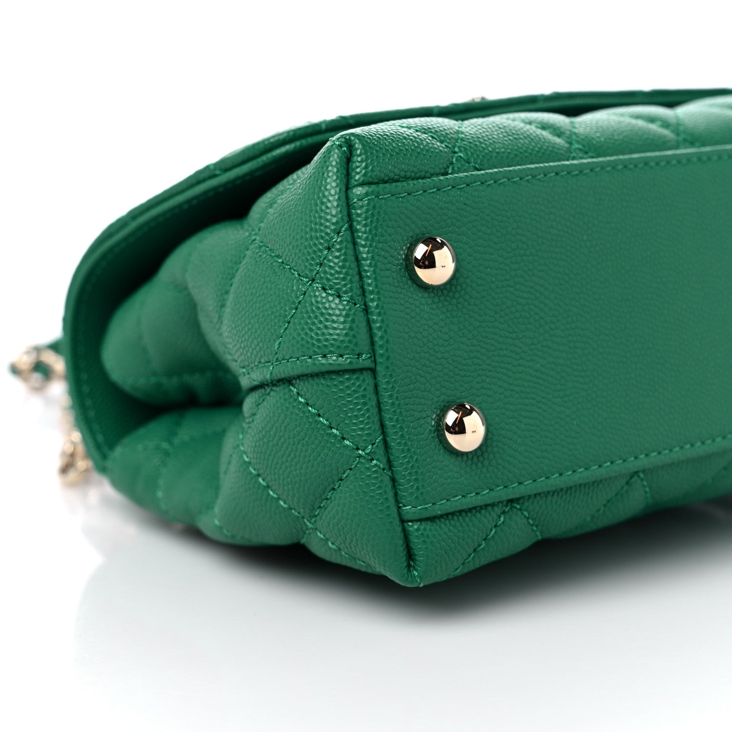 Chanel Caviar Quilted Extra Mini Coco Handle Flap Green 8 of 11