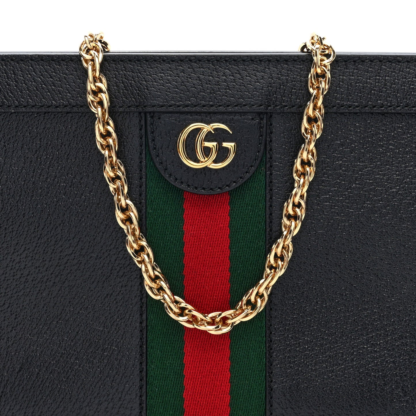 Calfskin GG Web Small Ophidia Chain Shoulder Bag Black